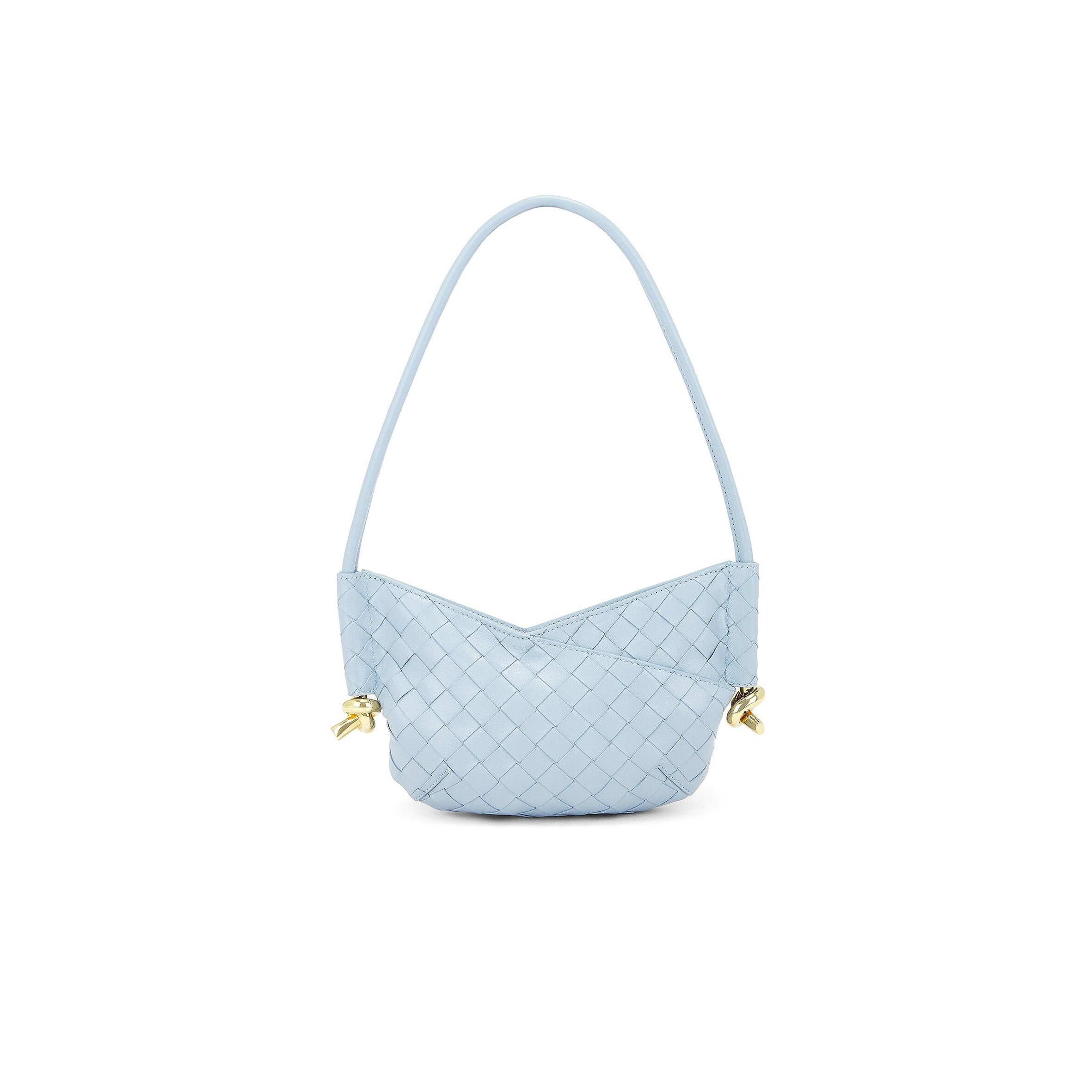 BOTTEGA VENETA SOLSTICE MINI BLUE WOMEN'S LEATHER BAG 796378 (28*18*5cm)